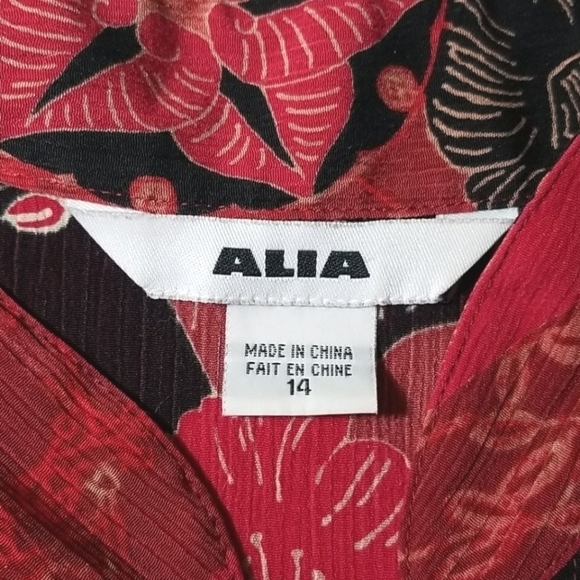 Alia Women's Blouse Size 14 Beaded and Sequin Long Sleeve Abstract Floral - Picture 6 of 9